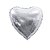 Balão Coração 18" 45cm Hologlitter Prata Metalizado Decoração - Imagem 2