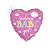 Balão Coração Welcome Baby Girl! 18" 46cm Metalizado Decoração - Imagem 1