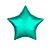 Balão Estrela 20" 50cm Cromado Verde Jade Metalizado Decoração - Imagem 1