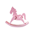 Cavalinho De Balanço MDF Rosa Bebê Decorativa Chá De Bebê - Imagem 1