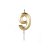 Vela 9 Design Dourado Brilhante Palito Prata Silver Festas - Imagem 1