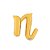 Letra N Minúsculas De Mão 24" 60cm Dourada Metalizado Decorar - Imagem 1