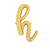 Letra H Minúsculas De Mão 24" 60cm Dourada Metalizado Decorar - Imagem 1
