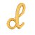 Letra D Minúsculas De Mão 24" 60cm Dourada Metalizado Decorar - Imagem 2