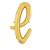 Letra L Minúsculas De Mão 24" 60cm Dourada Metalizado Decorar - Imagem 1