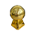 Troféu Bola Dourado De Plástico Decorativo Futebol - Imagem 1