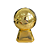 Troféu Bola Dourado De Plástico Decorativo Futebol - Imagem 2