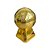 Troféu Bola Dourado De Plástico Decorativo Futebol - Imagem 1