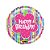 Balão Happy Birthday Floral 21" 53cm Metalizado Decoração - Imagem 1