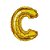 Letra C Maiúscula 16" 41cm Dourado Metalizado C/Vareta Não Flutua - Imagem 2