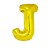 Letra J Maiúscula 16" 41cm Dourado Metalizado C/Vareta Não Flutua - Imagem 1