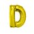 Letra D Maiúscula 16" 41cm Dourado Metalizado C/Vareta Não Flutua - Imagem 1