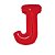 Letra J 16" 41cm Vermelha Metalizado C/Vareta Não Flutua - Imagem 2