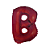 Letra B 16" 41cm Vermelha Metalizado C/Vareta Não Flutua - Imagem 1