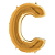 Letra C Maiúscula 26" 66CM Dourado Metalizado Decorativo - Imagem 1