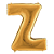 Letra Z Maiúscula 26" 66CM Dourado Metalizado Decorativo - Imagem 1