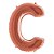 Letra C Maiúscula 26" 66CM Rose Gold Metalizado Decorativo - Imagem 1