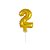 Número 2 Topper De Bolo Balão 5" Dourado Metalizado 12CM - Imagem 3