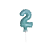 Número 2 Topper De Bolo Balão 5" Tifany Metalizado 12CM - Imagem 1