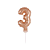 Número 3 Topper De Bolo Balão 5" Rose Gold Metalizado 12CM - Imagem 1