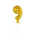 Número 9 Topper De Bolo Balão 5" Dourado Metalizado 12CM - Imagem 2