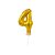 Número 4 Topper De Bolo Balão 5" Dourado Metalizado 12CM - Imagem 1