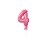 Número 4 Topper De Bolo Balão 5" Pink Metalizado 12CM - Imagem 1