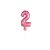 Número 2 Topper De Bolo Balão 5" Pink Metalizado 12CM - Imagem 1