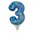 Balão 7" Número 3 Azul  Metalizado C/Vareta Decoração - Imagem 2