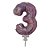 Balão 7" Número 3 Nacarado Metalizado C/Vareta Decoração - Imagem 1