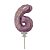 Balão 7" Número 6 Nacarado Metalizado C/Vareta Decoração - Imagem 1