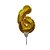 Balão 7" Número 6 Dourado Metalizado C/Vareta Decoração - Imagem 2