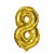 Número 8 Balão Metalizado Dourado 16" 40Cm Decoração - Imagem 1