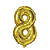 Balão Nº 8 Metalizado Dourado 16" 40Cm Decoração - Imagem 1