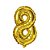 Balão Nº 8 Metalizado Dourado 16" 40Cm Decoração - Imagem 3