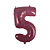 Número 5 Balão Metalizado Pink 16" 40Cm Decoração É Festa - Imagem 1