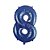 Número 8 Balão Metalizado Azul 16" 40Cm Decoração É Festa - Imagem 3