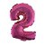 Número 2 Metalizado 16" 41cm Pink Balão C/Vareta Não Flutua - Imagem 2