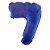 Número 7 Metalizado 16" 41cm Azul Balão C/Vareta Não Flutua - Imagem 1