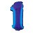 Número 1 Metalizado 16" 41cm Azul Balão C/Vareta Não Flutua - Imagem 1