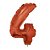 Número 4 Metalizado 16" 41cm Vermelho Balão C/Vareta Não Flutua - Imagem 1