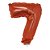 Número 7 Metalizado 16" 41cm Vermelho Balão C/Vareta Não Flutua - Imagem 1