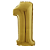Número 1 Dourado 26" 66CM Balão Metalizado Decorar Grab - Imagem 1