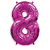Número 8 Pink 26" 66CM Balão Metalizado Decorar Grab - Imagem 1
