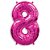 Número 8 Pink 26" 66CM Balão Metalizado Decorar Grab - Imagem 1