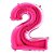 Número 2 Pink  26" 66CM Balão Metalizado Decorar Grab - Imagem 2