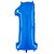 Número 1 Azul 26" 66CM Balão Metalizado Decorar Megatoon - Imagem 1