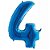 Número 4 Azul 26" 66CM Balão Metalizado Decorar Megatoon - Imagem 1