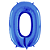 Número 0 Azul 26" 66CM Balão Metalizado Decorar Megatoon - Imagem 1