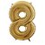 Número 8 Dourado 26" 66CM Balão Metalizado Decorar Grab - Imagem 1